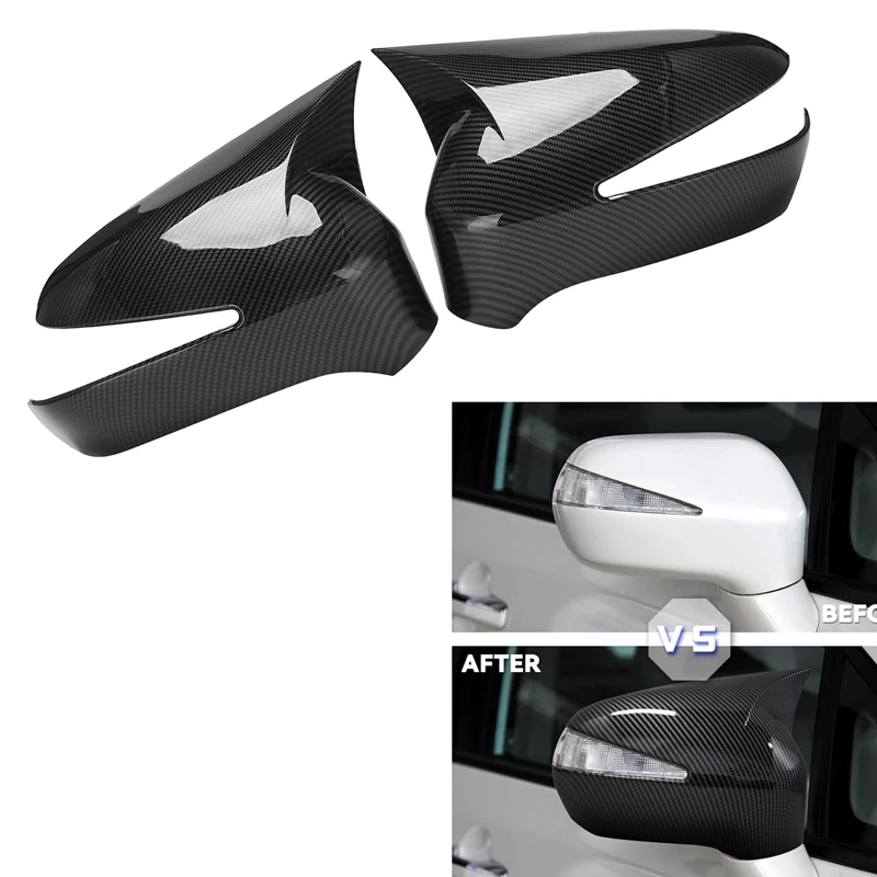

Car Carbon Fiber Ox Horn Rearview Side Glass Mirror Cover Trim Frame Side Mirror Caps for Honda Civic 8Th 2005-2011