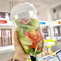 salad cup with fork leak proof vegetable fruit nut yogurt cup portable fat loss weight loss cups food container bento lunch box