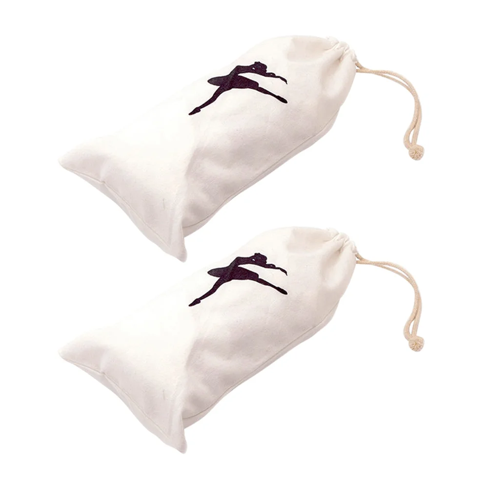 

2 Pcs Bag Canvas Shoes Women Sneakers Ballet Dance Accessories Drawstring Point Travel Girl's Multi-function
