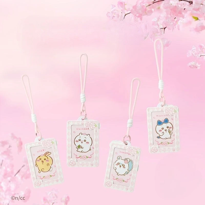 Фото MINISO Chiikawa Hachiware Usagi Kawaii аниме мультфильм вишневый цвет сезонный пакет карт студенческий держатель для карт сладость №1