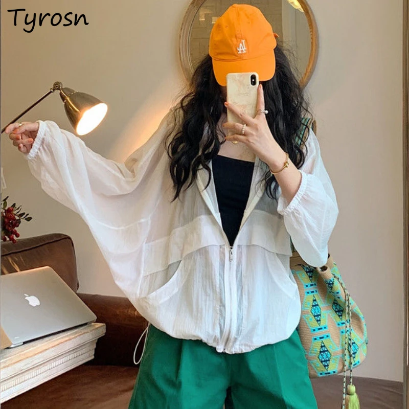 

Hooded Jackets Women Baggy Pure 4 Colors Simple All-match Daily Casual Batwing Sleeve Summer Cozy Ulzzang Female Basic Trendy
