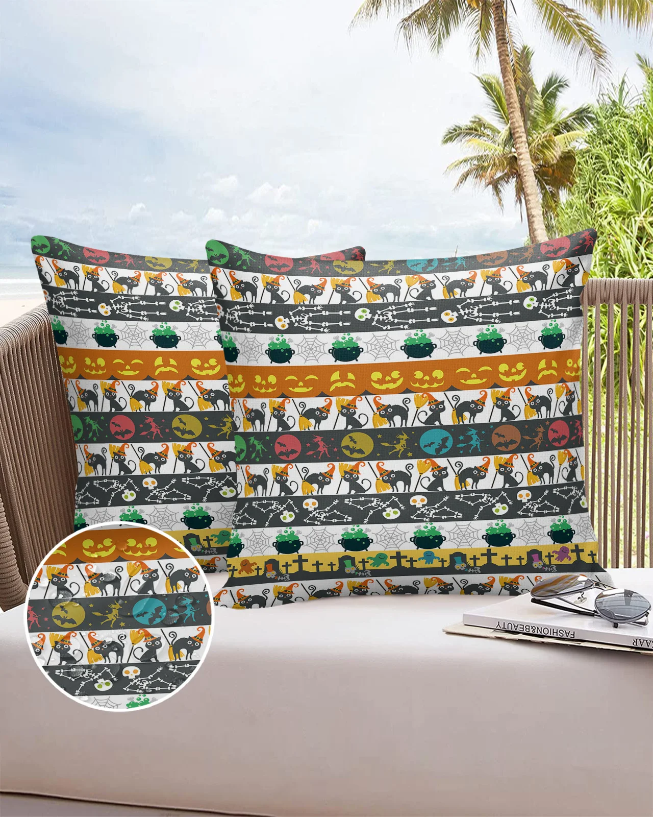 

Halloween Cat Skull Pumpkin Fashion Bed Pillow Covers Home Sofa Pavilion Decorative Pillowcase Balcony Office Car Cushion Cover