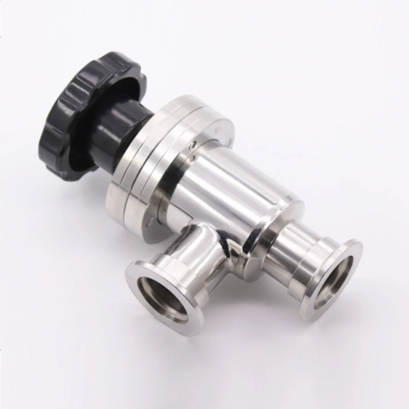 

L-type Manual High Vacuum Baffle Valve Angle Valve Vacuum Flapper Valve Gas Safety Valve Stainless Steel KF16 KF25 KF40 KF50