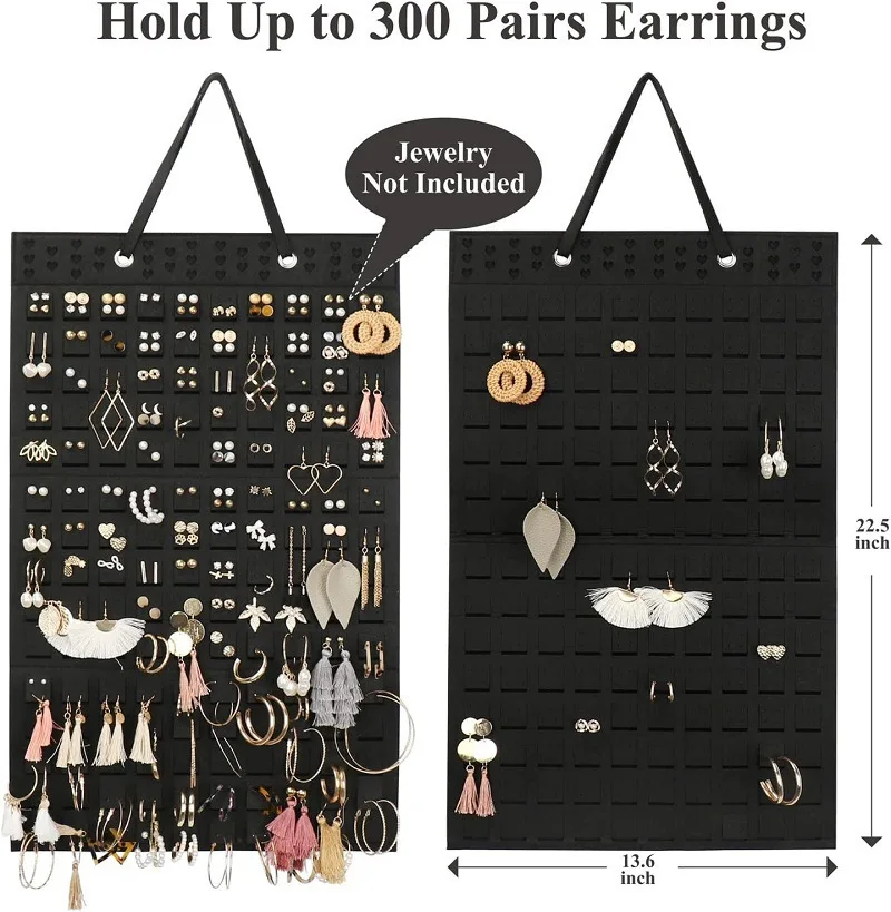 

Felt Earrings Storage Hanging Bag Wall Hanging Jewelry Display Shelf Necklace Ring Earrings Storage Bag Jewellery Organizer