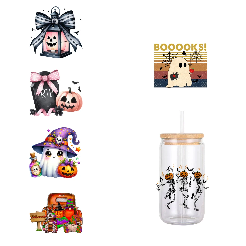 11x12 см Хэллоуин дизайн милый рисунок V DTF переводная наклейка водонепроницаемые