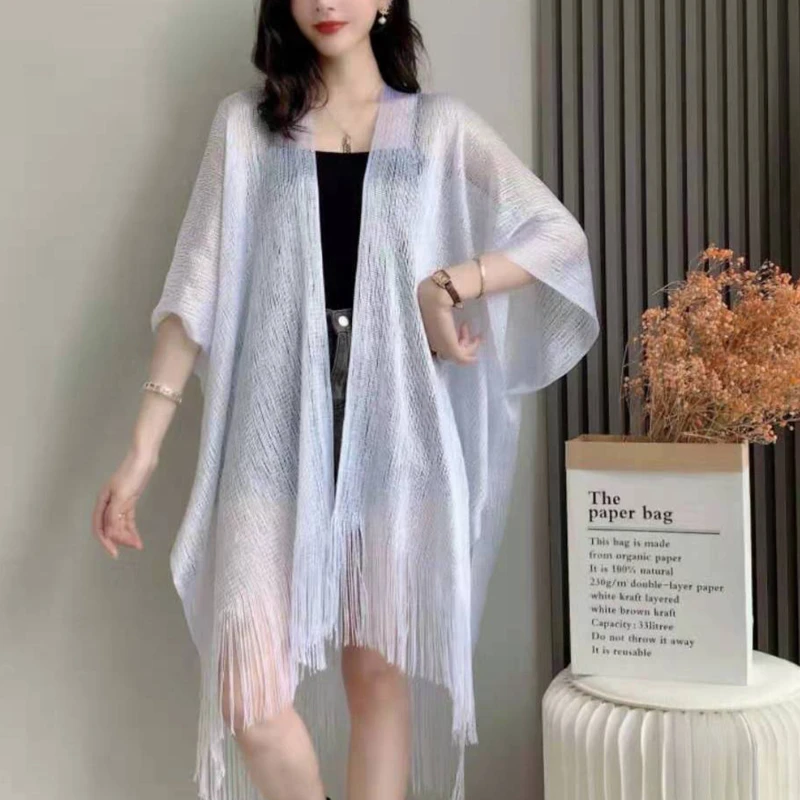 

Sexy Fringe Tassel Mesh Sheer Shiny Knitted Tunic Beach Cover Up Cover-ups Beach Dress Beach Wear Beachwear Female Women