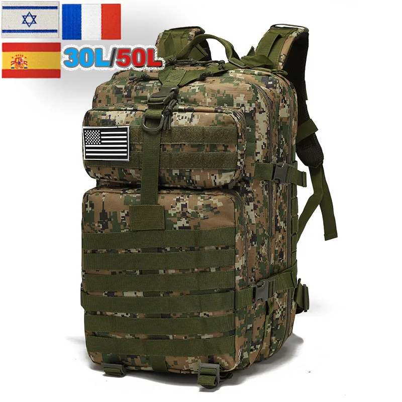 

Туристический рюкзак для мужчин и женщин, Военная Тактическая Сумка из нейлона 900D, для походов и охоты, 30 л/50 л