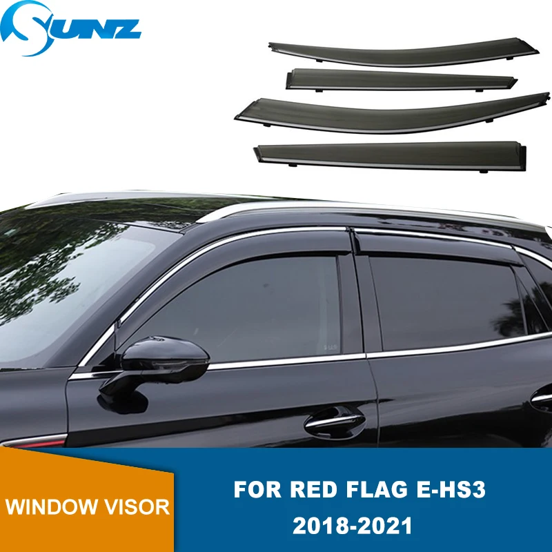 

Door Visor For Red Flag E-HS3 2018 2019 2020 2021 Side Window Deflectors Window Visor Vent Shade Sun Rain Deflector Guards SUNZ