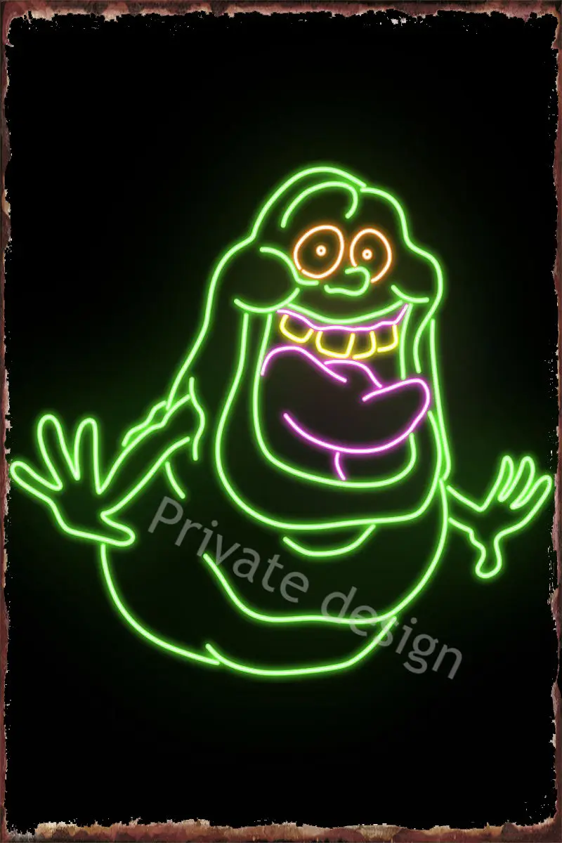

Slimer Neon Sign Retro Vintage Metal Sign Tin Sign Tin Plates Wall Decor Room Decoration For Art Poster Home Club Cafe