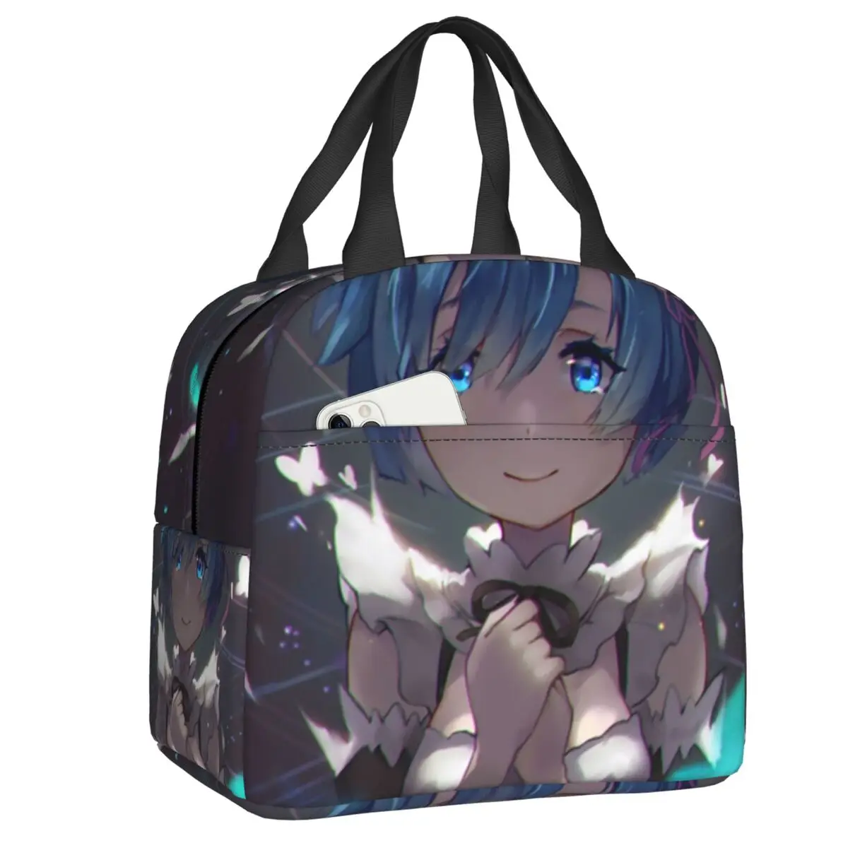 

Custom Re Zero Anime Animation Lunch Bag Women Cooler Thermal Insulated Lunch Boxes Kids School Children Thermal Bags lunchbag