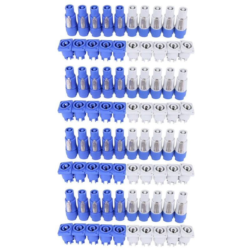 

40 Set Powercon Type A NAC3FCA+NAC3MPA-1 Chassis Plug Panel Adapter