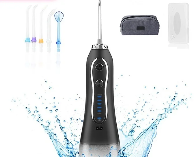 

Portable Electric Teeth Water Pulse Flossing Thread Oral Clean Kit Dental Waterproof 300ml Big Water Tank 5 Mode Irrigator