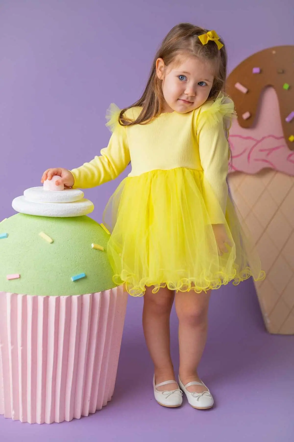

Yellow Winged Dress Girl's Clothing