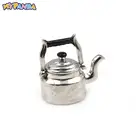 Миниатюрный металлический чайный чайникчайный чайник классический для девочки 1:12 кукольный домик ролевая мебель игрушки кухонный аксессуар