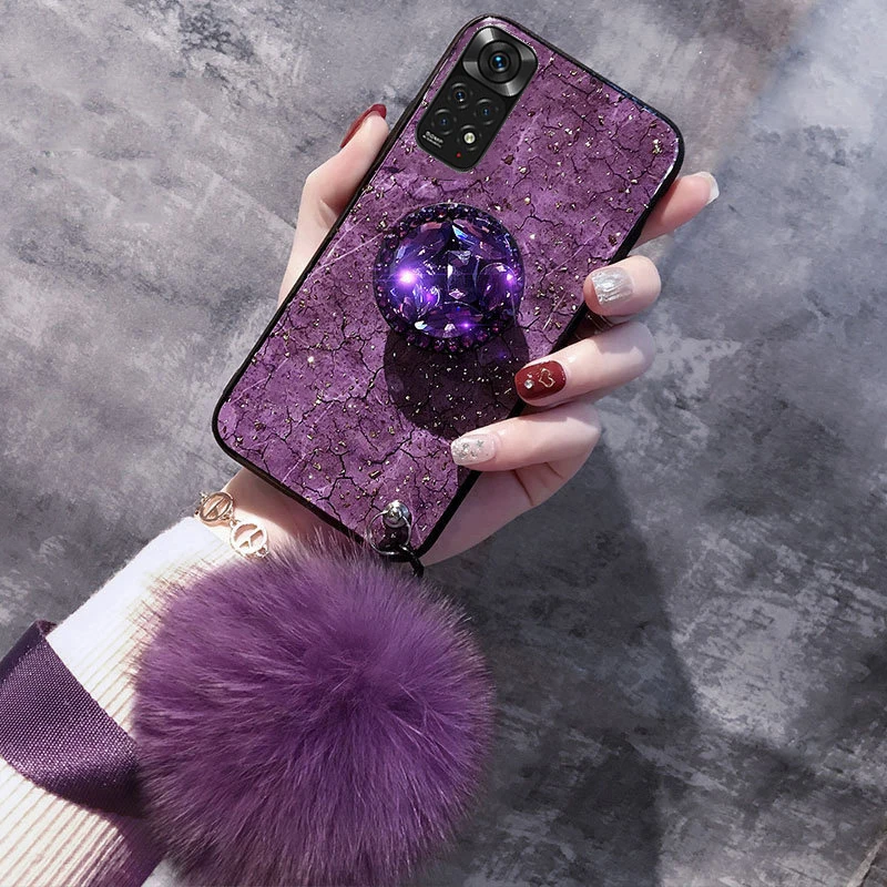 Glitter Diamond Lanyard Bracket Case For Xiaomi Redmi Note 12 11 Pro 11S 10A 10S 10C 9 9A 9C 9S 9T 8 POCO X3 M4 Pro phone Cover