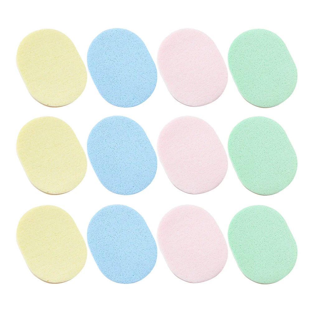 

12pcs Face Cleanser Puff Exfoliator Cleansing Sponge Round Face Wash Sponge Facial Cleaning Puffs Face Exfoliating Pads