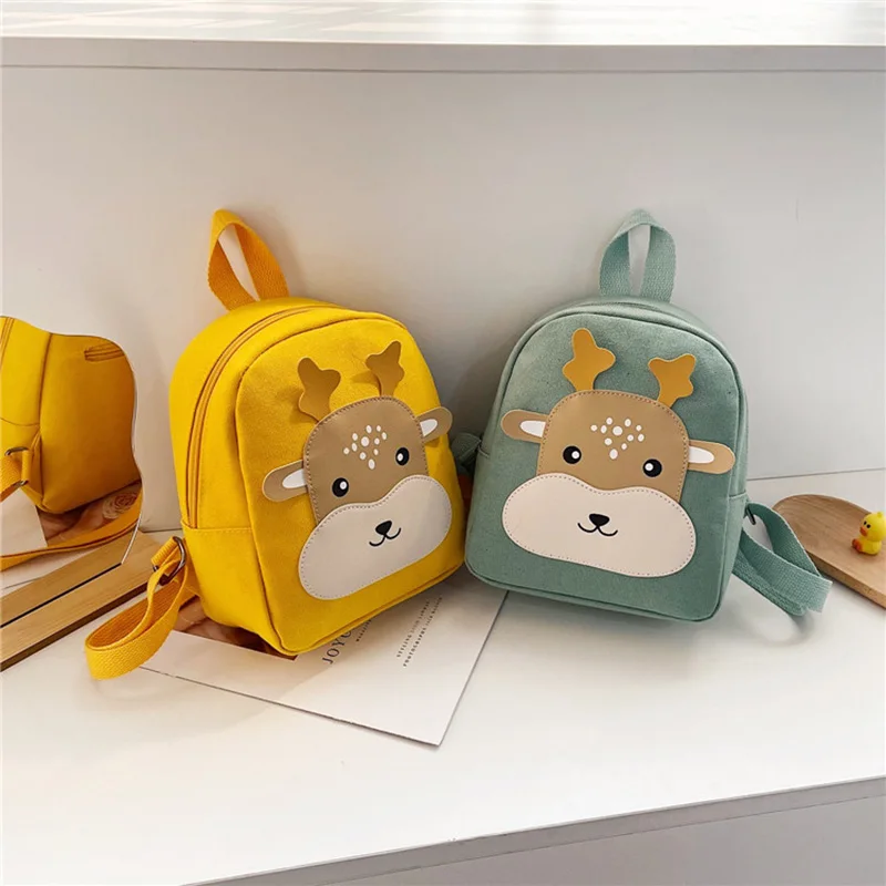 

Kids Backpack Girls Boys Cute Cartoon Deer/Bear Small School Bag Kindergarten Schoolbag Lovely Animal Pattern Canvas Backpacks
