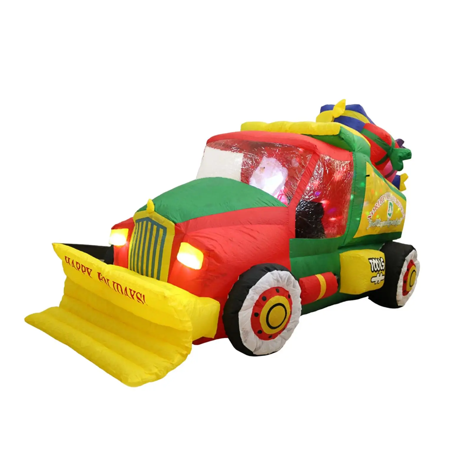 

Inflatable Snow Plow Christmas with Santa Claus Prop for Garden Porch Lawn