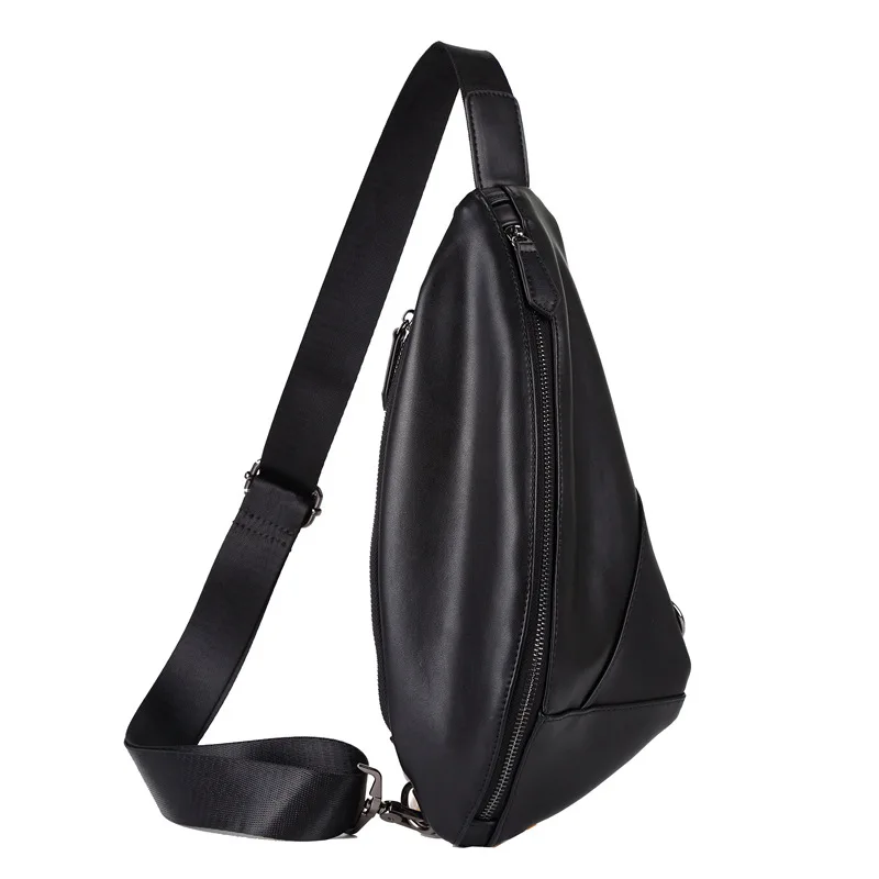 

2023 New Dumpling Bag Men's Pu Leather Chest Bag Simple Fashion Youth Shoulder Bag Men's Outdoor Cycling Sports Crossbody Bag