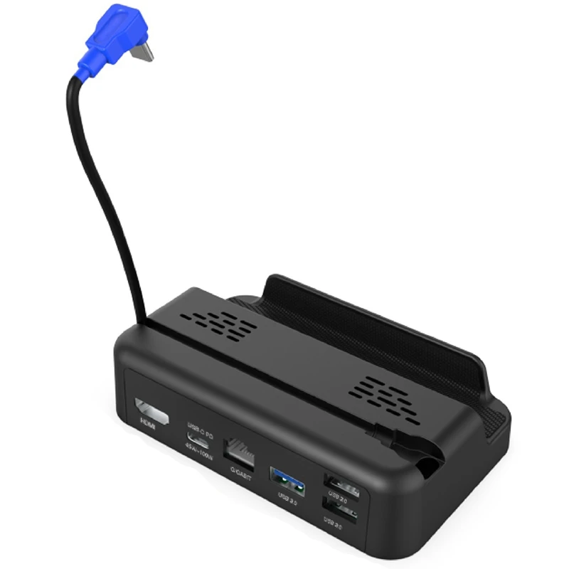 

Новая Док-Станция 6 в 1 для Steam Deck Hub держатель HD + USB C + RJ45 + 3XUSB3.0 Подставка для телевизора для паровой палубной консоли