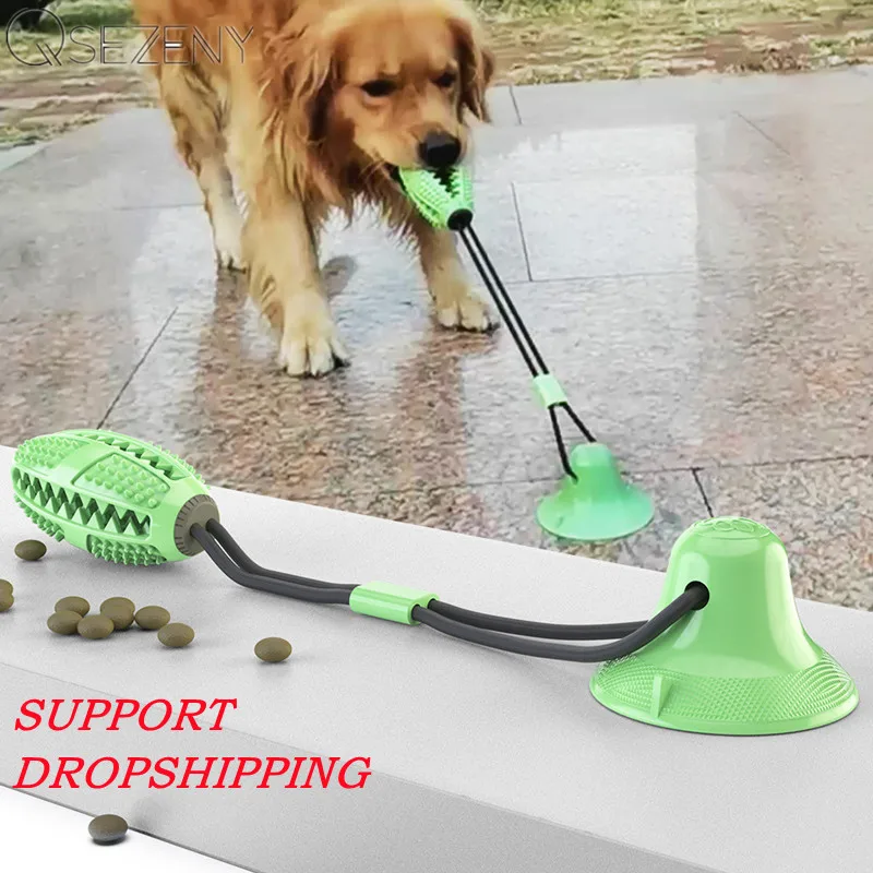 Pet Dog Toys with Suction Cup Dog Chew Toy Dogs Push Ball Toy Pet Tooth Cleaning Dog Toothbrush for Puppy large Dog Biting Toy