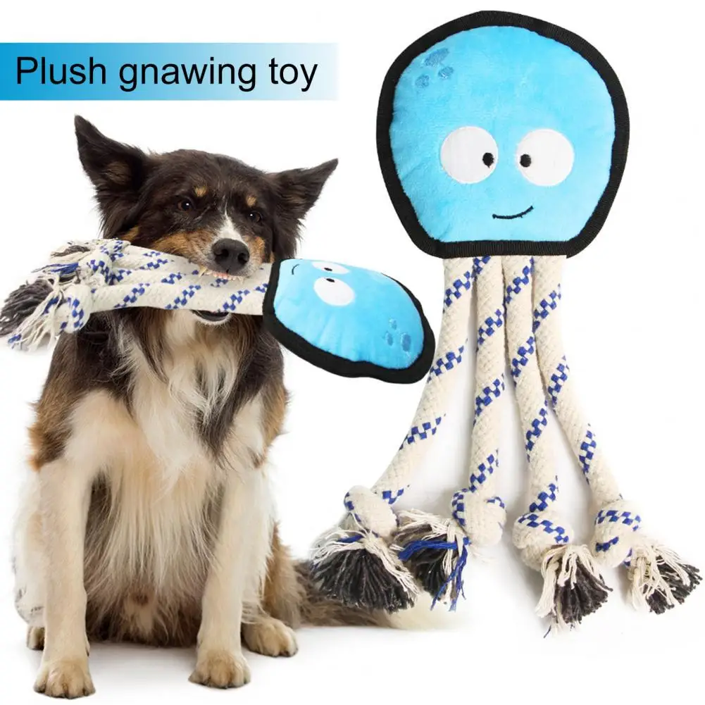 

Durable Pet Plush Toy Built-in Voice Comfortable Octopus Shape Pet Dog Teeth Grinding Toy Portable Pet Sound Toy Pet Supplies