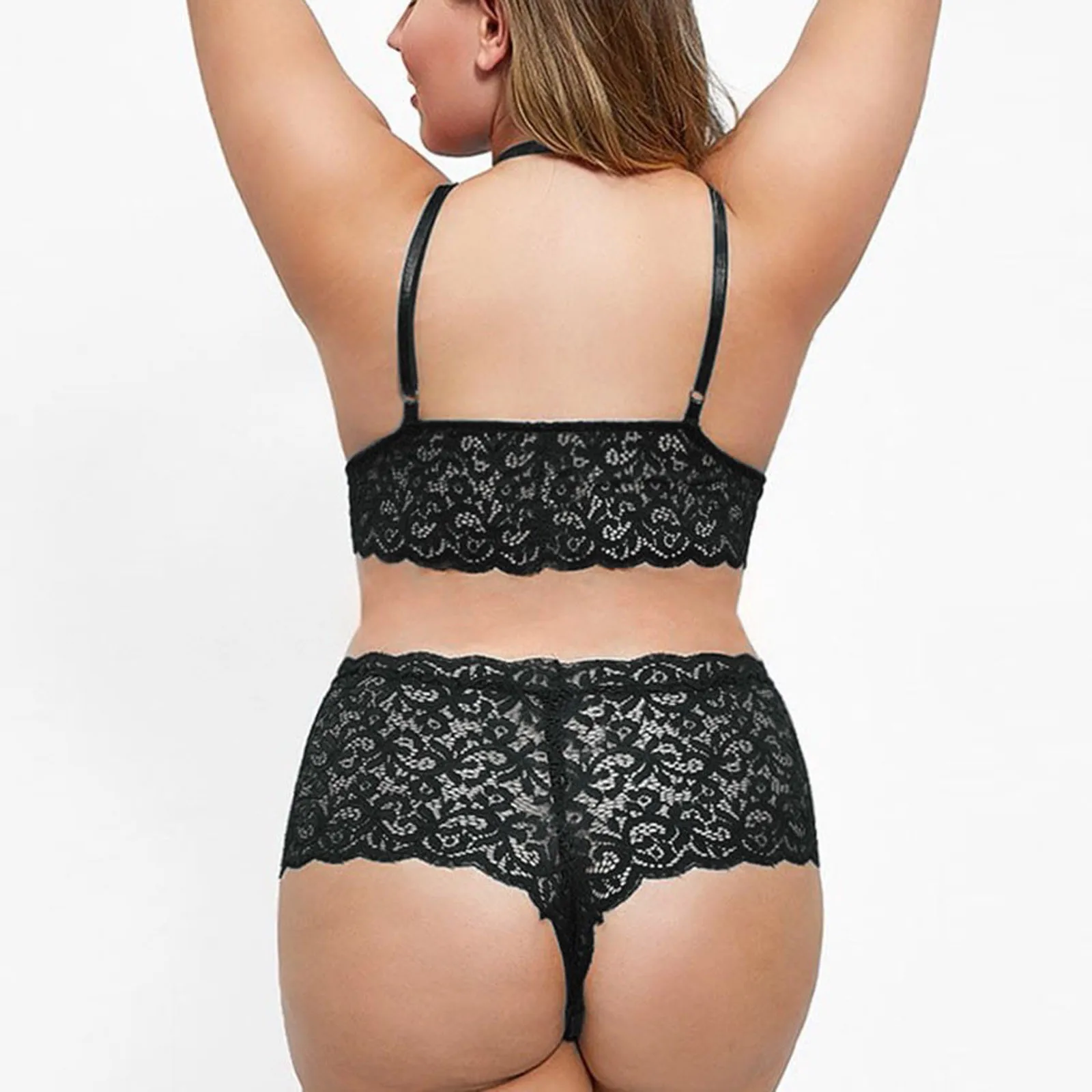 Женское кружевное нижнее белье эротическое привлекательное с бретелькой через