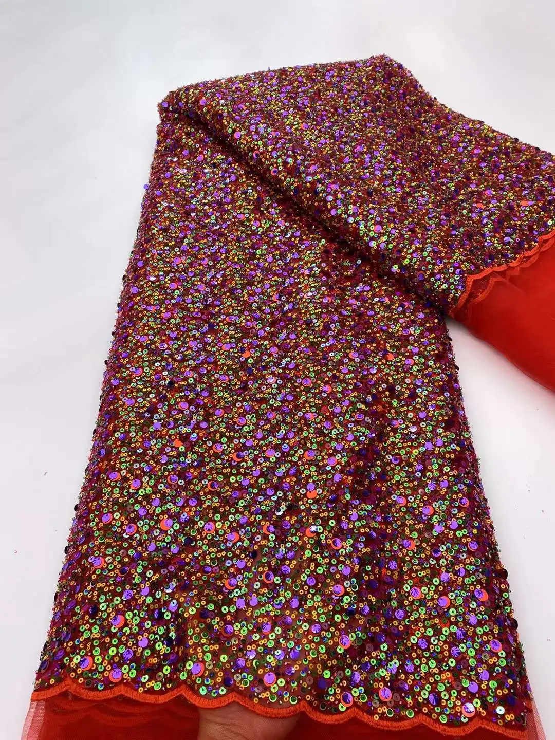 Nigerian French Sequins Lace Fabric Hot Sale Handmade 2022 Embroidered African Beaded Net Mesh Lace Fabric For Women Dress ZX-78 2 Nigerian French Sequins Lace Fabric Hot Sale Handmade 2022 Embroidered African Beaded Net Mesh Lace Fabric For Women Dress ZX-78 2
