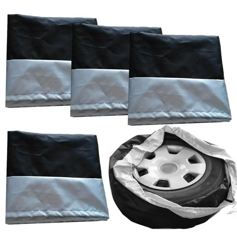 

RV Spare Tire Cover 210D Oxford Cloth Rain-proof Storage Bag With Handle Pocket Coating Automotive Wheel Protection Case For