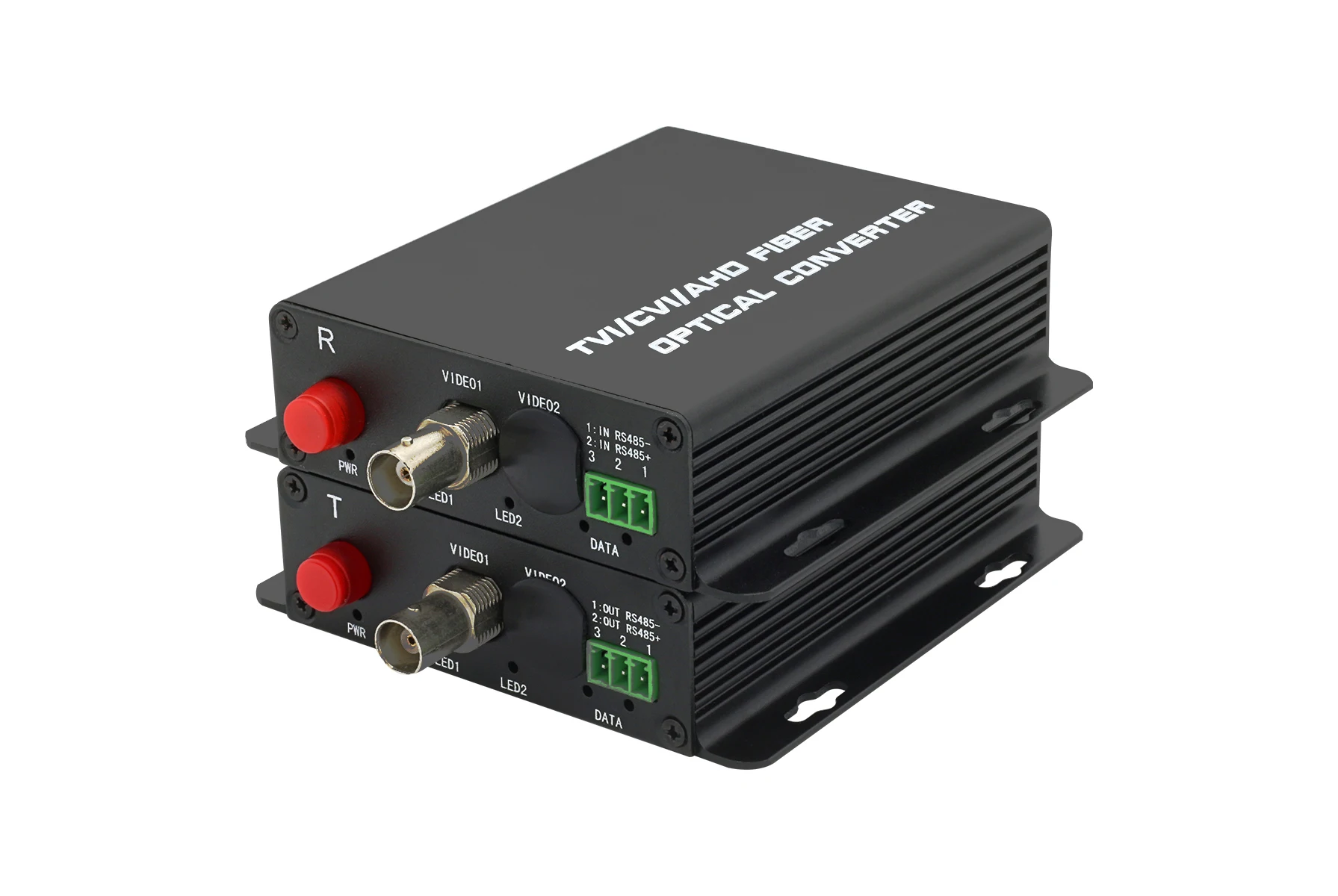 1 CH cctv HD TVI/CVI/AHD/CVBS video signal BNC port over optic fiber 5MP