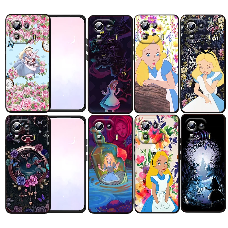 

Disney Alice in Wonderland Phone Case For Xiaomi Mi 12T 12S 12X 12 11 11T 11i 10T 10 9 Pro Lite Ultra 5G Funda Black Cover