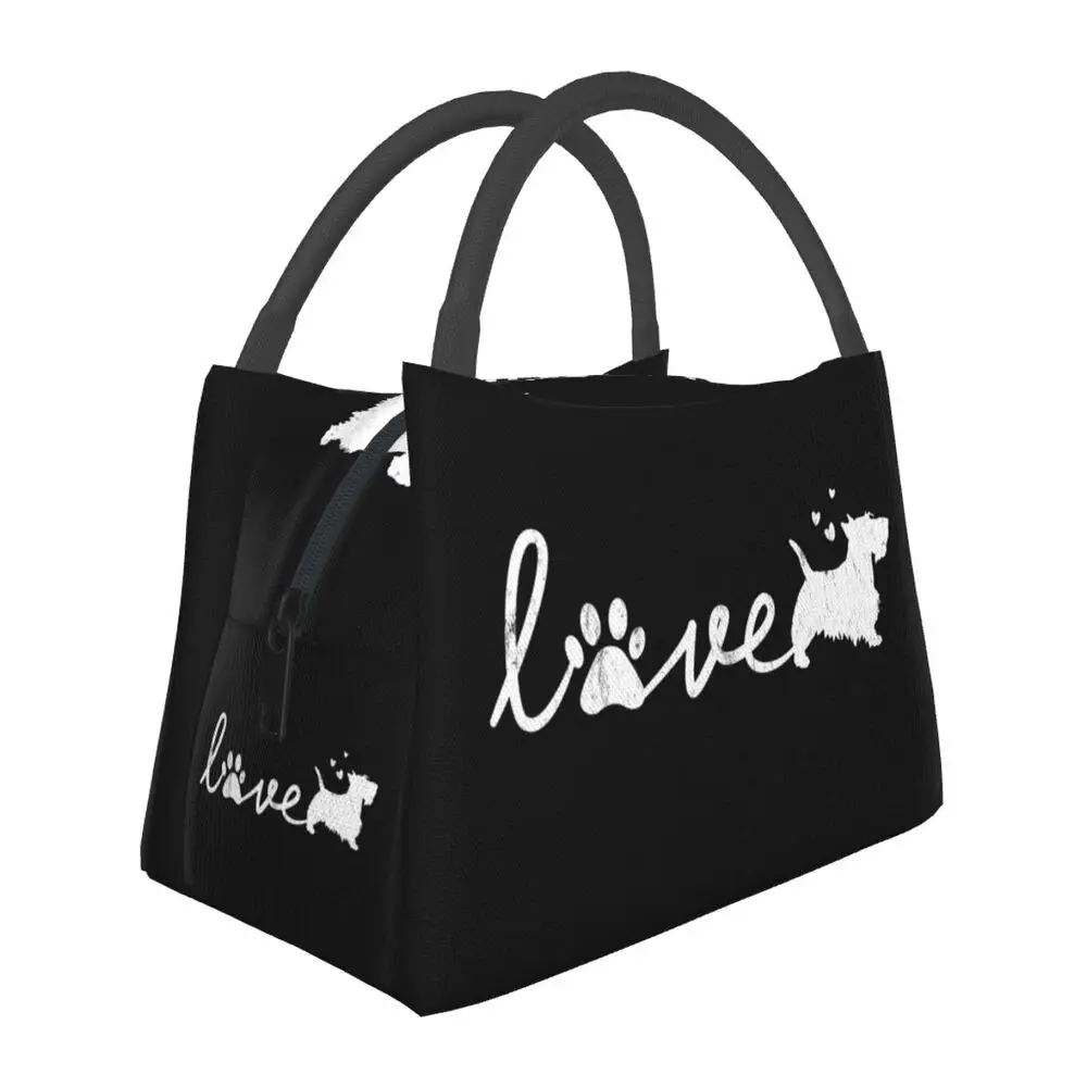 

Scottish Terrier Love Dog Lunch Box Women Scottie Lover Cooler Thermal Food Insulated Lunch Bag Travel Work Pinic Container