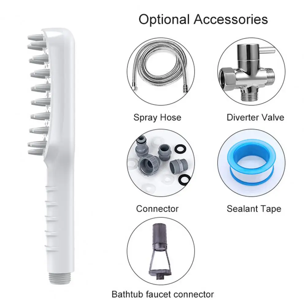 

1 Set Durable Pet Bath Shower Reusable Dog Bath Shower Non-slip Handle Dog Wash Shower Head Grooming Brush Clean