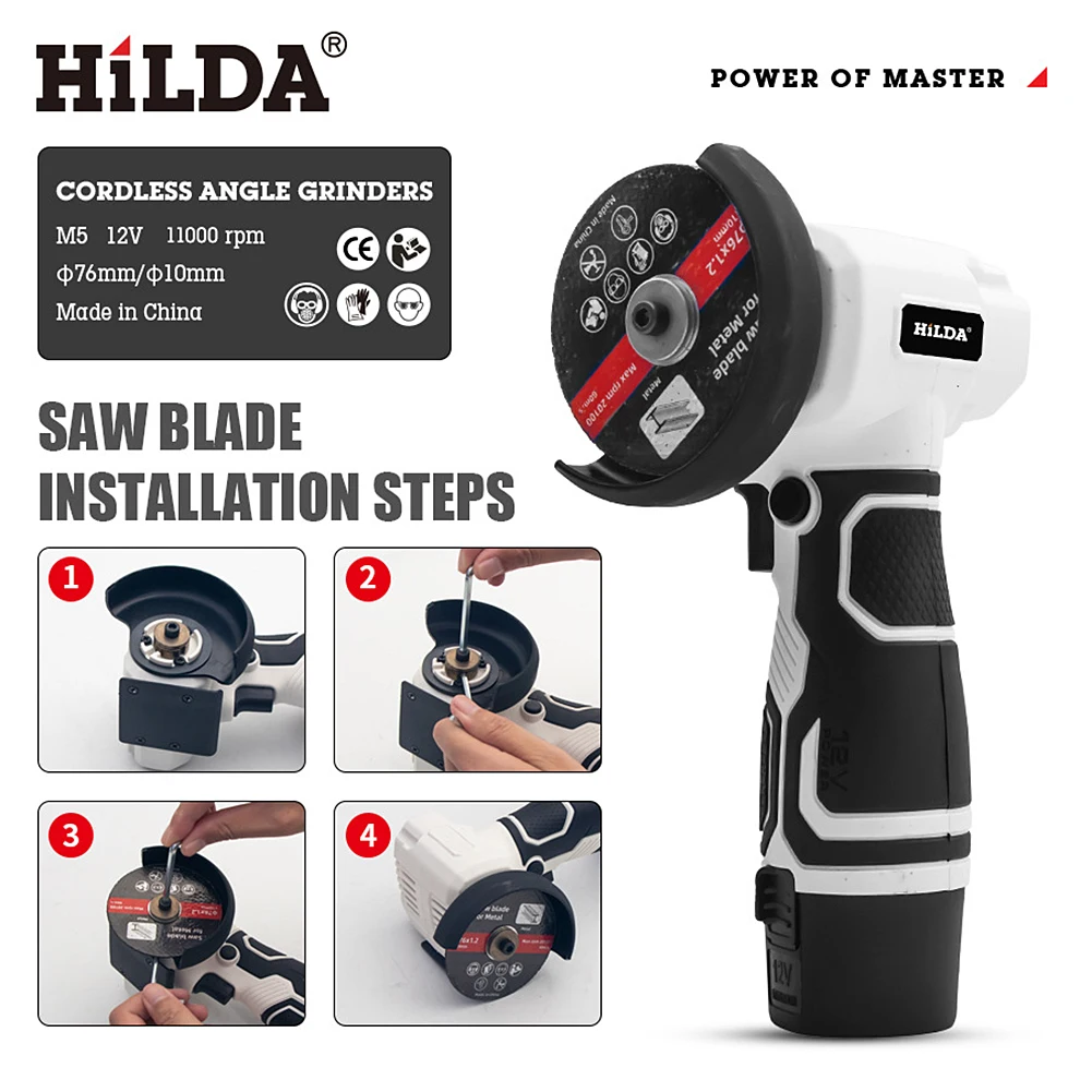 Электрическая ручная мини-шлифовальная машина 2000 мАч 12 В