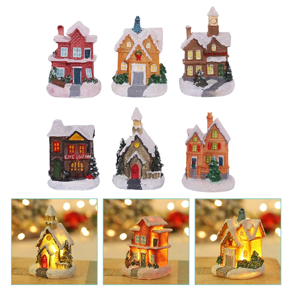 

6 шт., миниатюрные рождественские украшения для дома