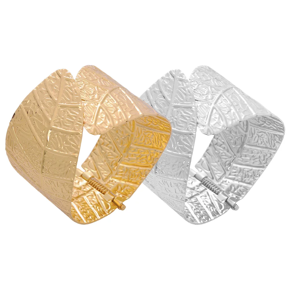 

2pcs Bracelet Leaf Bangles Bridal Bangles Spring Opening Bracelets Women Fashion Jewelry Women Jewelry Gifts Adjustable Bangles