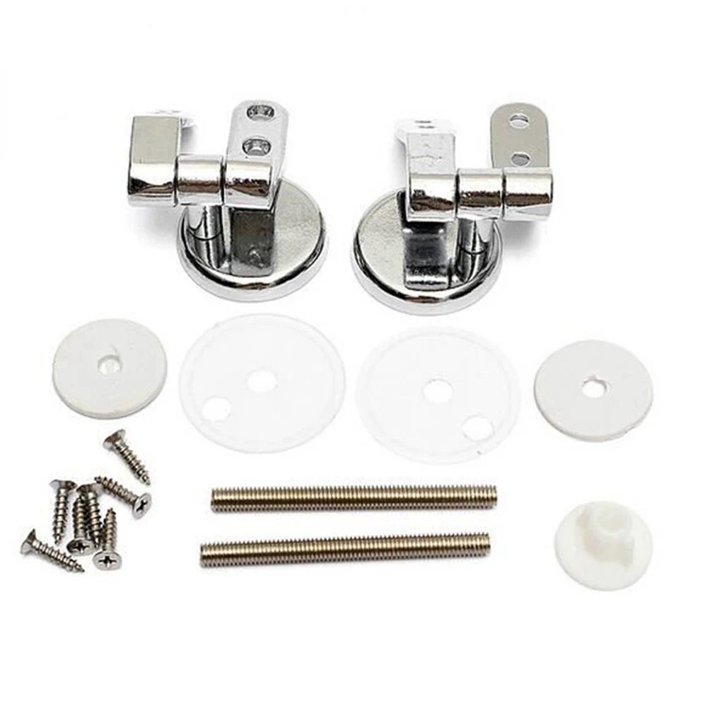 

Durable Bathroom Rustproof Universal Easy Install Silver Fittings Zinc Alloy Seat Replacement Mountings Top Toilet Hinges