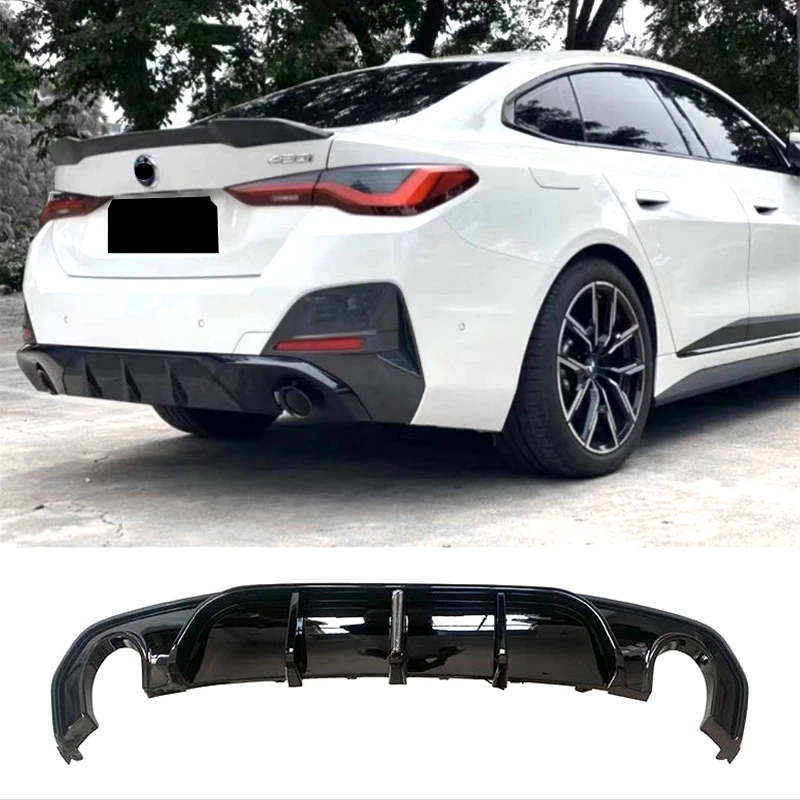 

Для BMW 4 серии 2020-23 4 Двери Седан G26 модификация углеродный черный диффузор задний бампер разделитель спойлер губа внешний корпус комплект