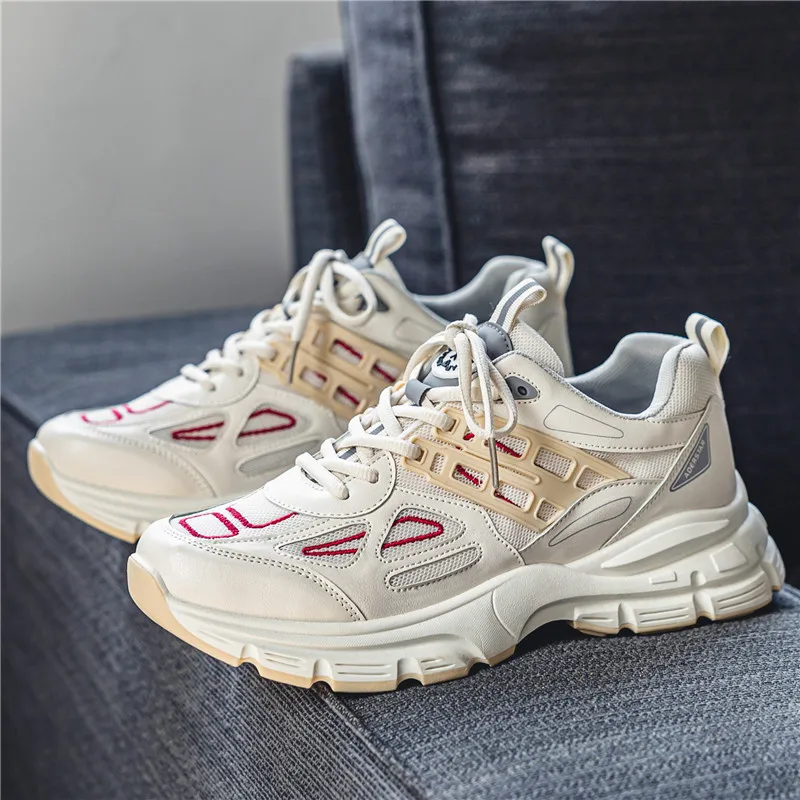 Shoes for Men Brand Chunky White Luxury Sneakers Casual Running Shoes Breathable Non-slip Tenis Sports Fitness Footwear