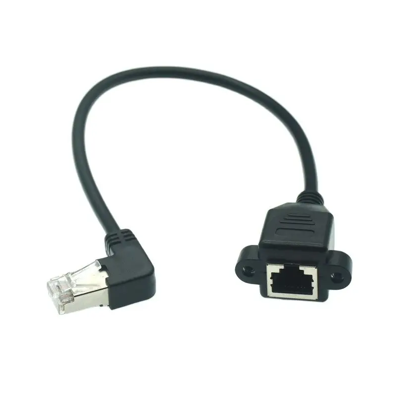 Фото Кабель-удлинитель Ethernet RJ45 (8P8C) с угловыми разъемами RJ45 (штекер-гнездо) 90 градусов (вверх/вниз), 30 см, 60 см, 100 см, 1 фут, 2 фута №2