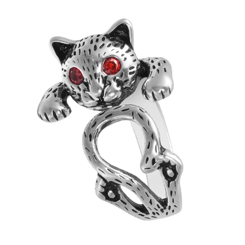 Кольца унисекс с покрытием из серебра 30% пробы в виде кошки |