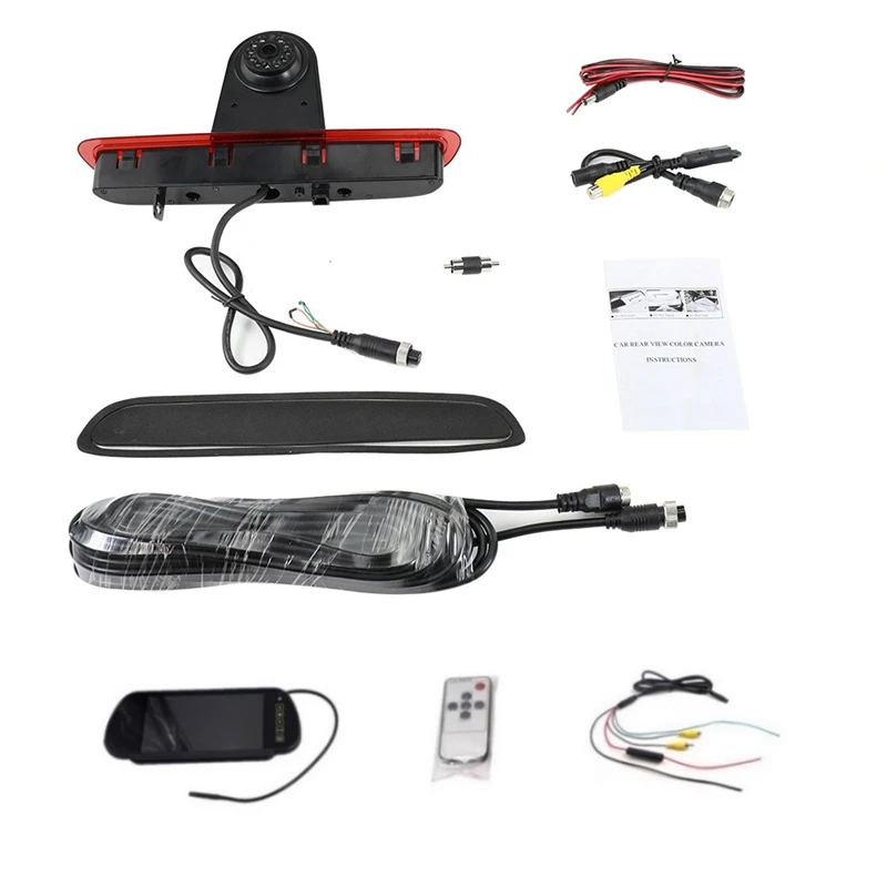 

Car Rear View Brake Light Backup Camera For Toyota Hiace 2005-2018 VAN With 7 Inch Rearview Mirror Monitor