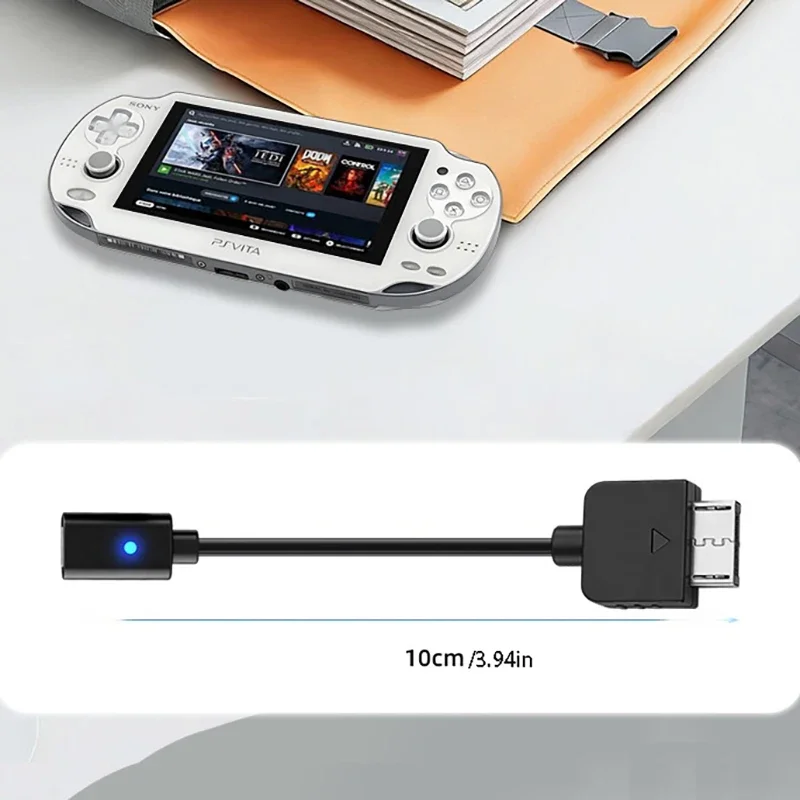 Фото Кабель USB-C для зарядного адаптера контроллера 1000, светодиодный преобразовательный шнур Type-C для консоли PS Vita 1000, провод питания №5
