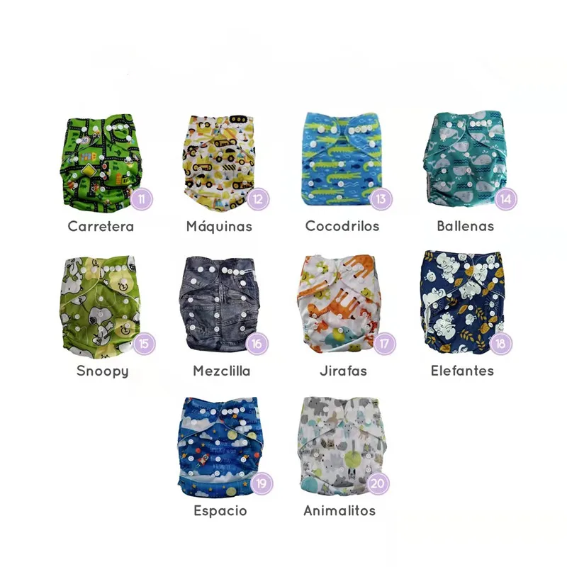 Free Shipping Baby cloth diapers Nappies with inserts washable adjustable baby cloth diapers 100 + 100 inserts