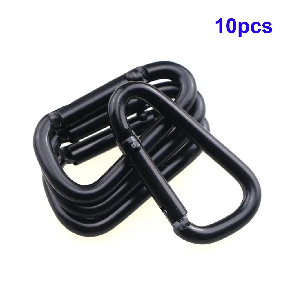 

10pcs Kettle D-Shaped Key ring Backpack Aluminum Alloy Hanging Buckle Hook Carabiner Keychain