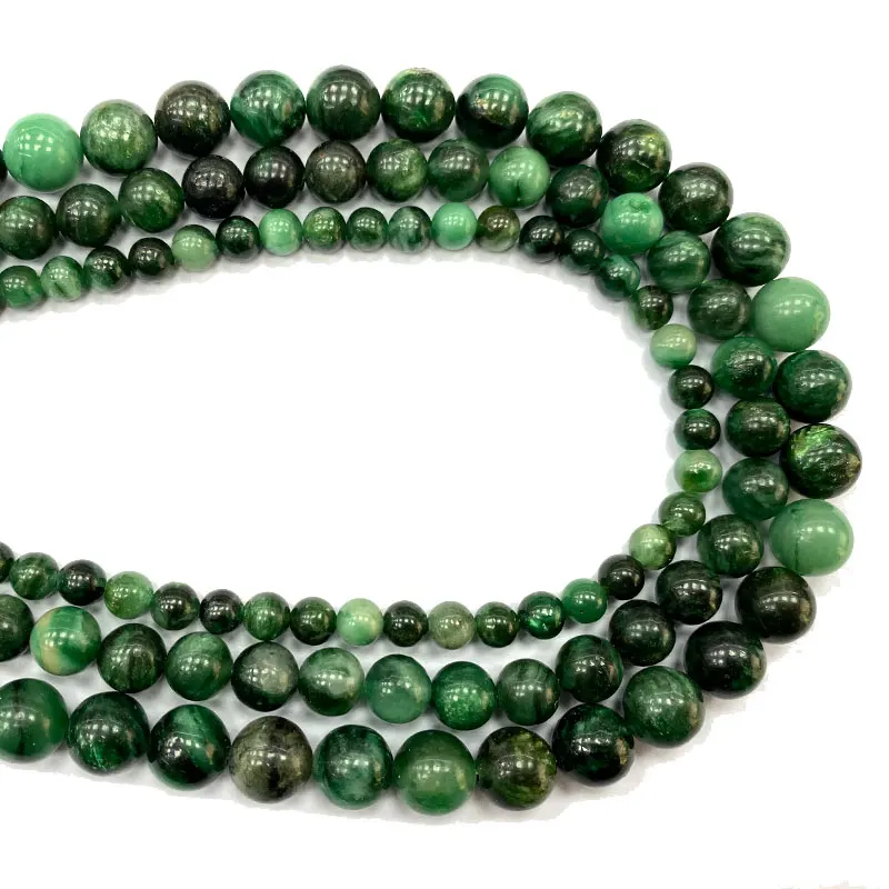 Оптовая продажа, круглые бусины из натурального камня Kmaite зеленого цвета для изготовления ювелирных изделий, подвески для женского браслета, ожерелья «сделай сам», 6/8/10/12 мм