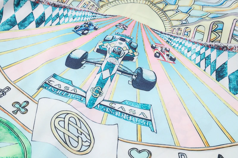 Thin Fabric Vintage Court Racing Cuba Casablanca Shorts Shirt Set Men Women Hawaii Beach Holiday Seaside Suit