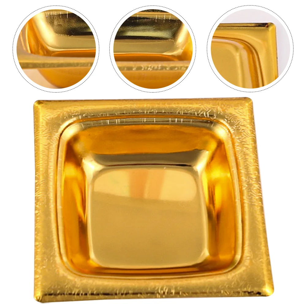 

Dish Plate Plates Tray Metal Dessert Fruit Serving Storage Snack Cake Candy Holder Square Bowlcontainer Salad Lunch Butter Cups