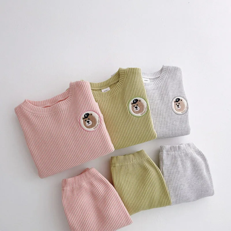Spring New Baby Long Sleeve Clothes Set Children Solid Sweatshirt + Pants 2pcs Suit Autumn Infant Outfits Kids Clothing Set