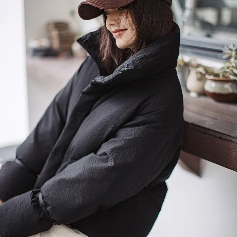 Пуховик Maden женский воротник-стойка 90% белое пальто на утином пуху универсальная